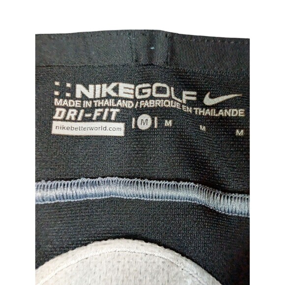 Nike Polo Shirt Mens Medium Black Golf Dri-Fit IMPACT Collection Logo - Picture 7 of 8